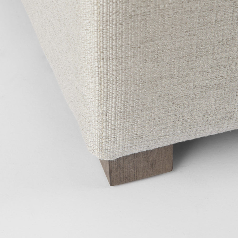 39" Beige Polyester And Brown Cocktail Ottoman - Homeroots