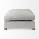 39" Light Gray Polyester And Brown Cocktail Ottoman - Homeroots