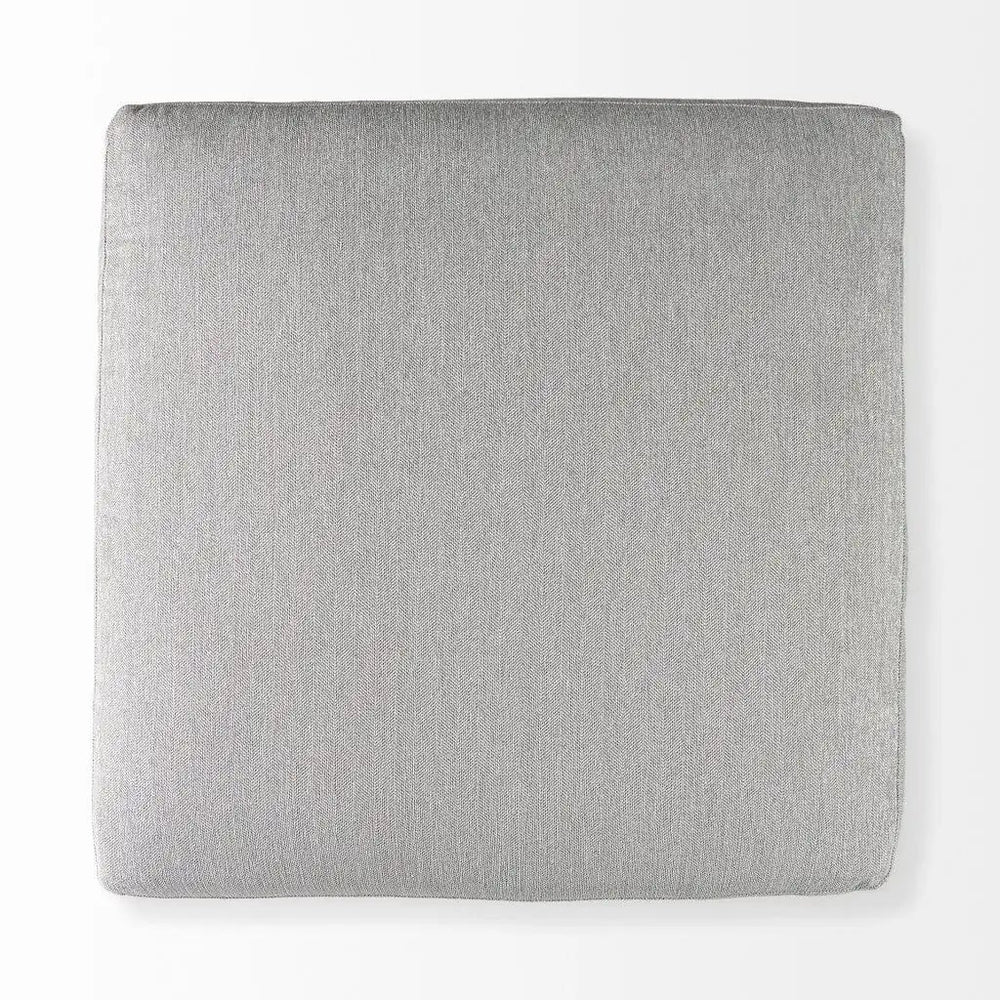 39" Light Gray Polyester And Brown Cocktail Ottoman - Homeroots