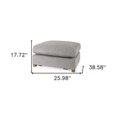 26" Gray Polyester And Brown Cocktail Ottoman - Homeroots