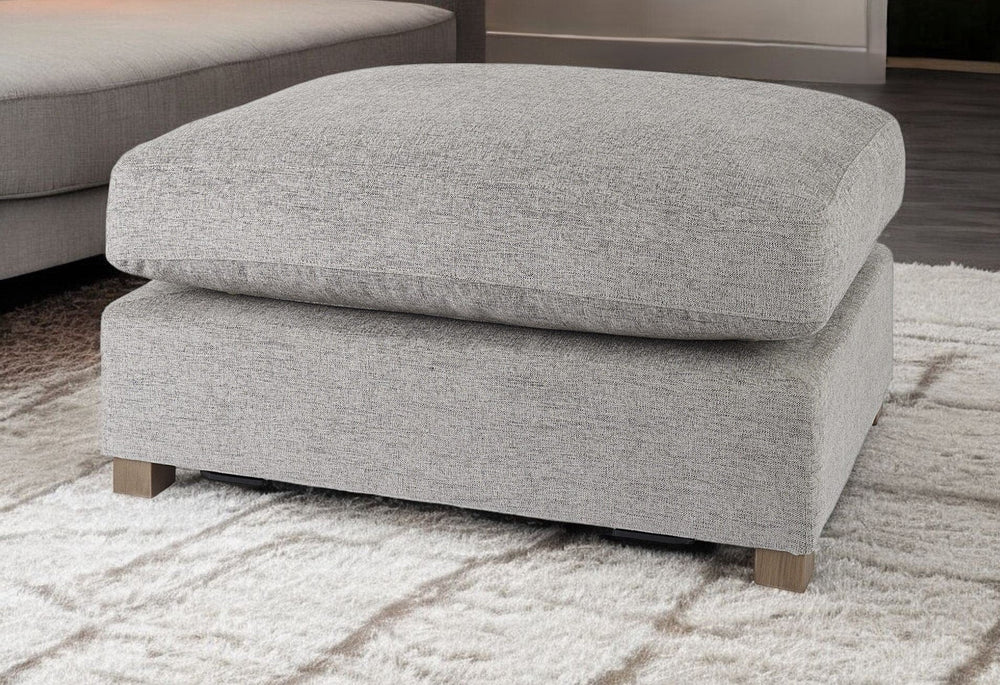 26" Gray Polyester And Brown Cocktail Ottoman - Homeroots