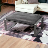 27" Black Faux leather Ottoman - Homeroots