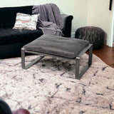 27" Black Faux leather Ottoman - Homeroots