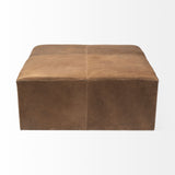 36" Brown Faux Leather Cube Ottoman - Homeroots - Flyclothing LLC