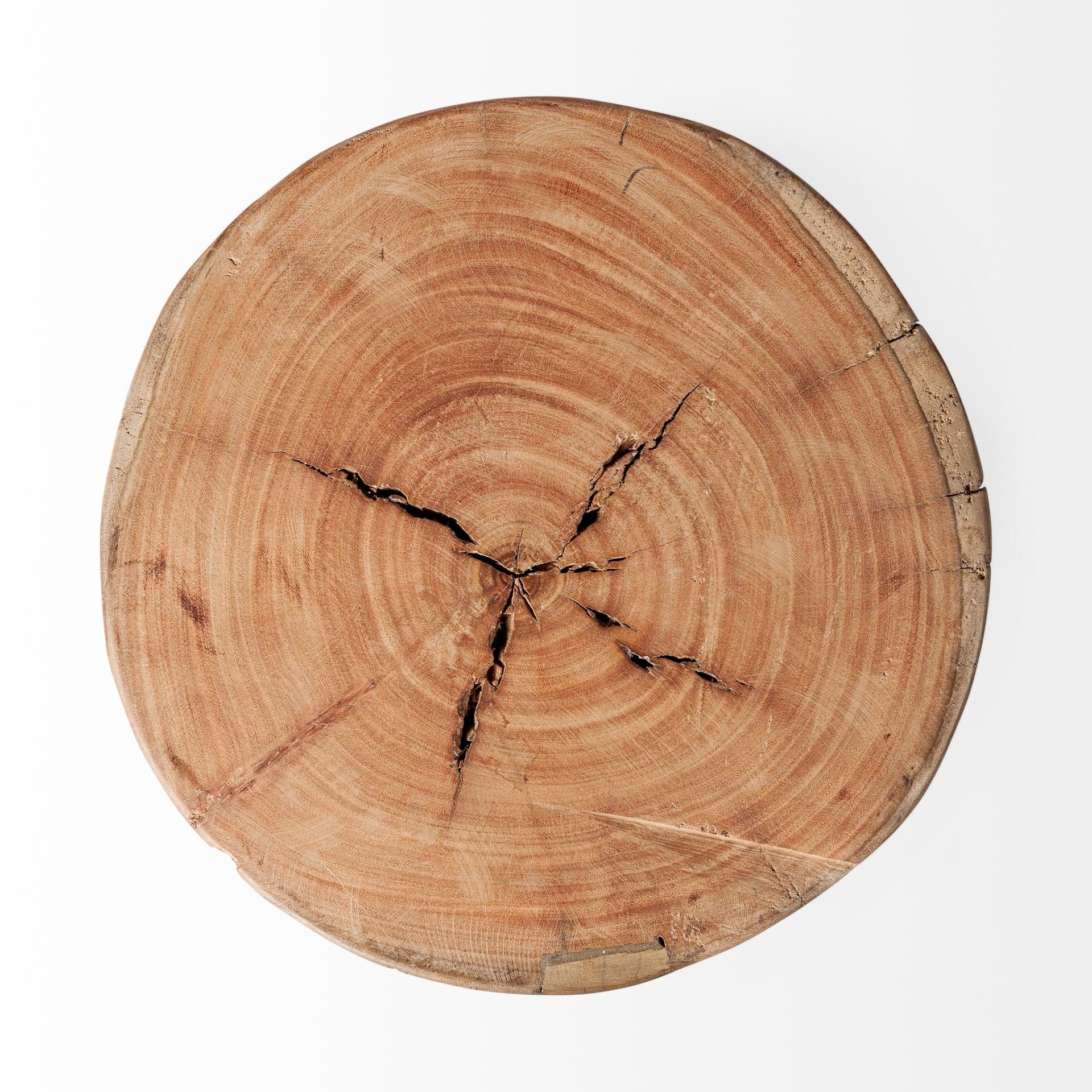 15" Dark Brown And Brown Distressed Reclaimed Wood Round End Table - Homeroots - Flyclothing LLC