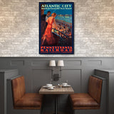 Vintage 1935 Atlantic City Travel Unframed Print Wall Art - Homeroots