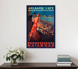 Vintage 1935 Atlantic City Travel Unframed Print Wall Art - Homeroots