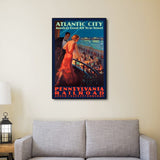 Vintage 1935 Atlantic City Travel Unframed Print Wall Art - Homeroots