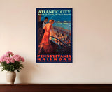Vintage 1935 Atlantic City Travel Unframed Print Wall Art - Homeroots