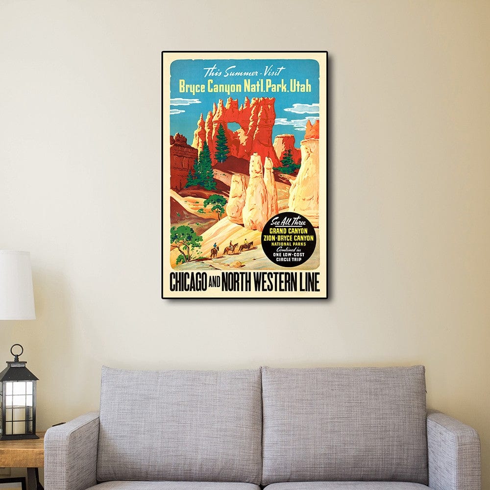 36" X 54" Vintage 1950S Bryce Canyon National Park Wall Art - Homeroots - Flyclothing LLC