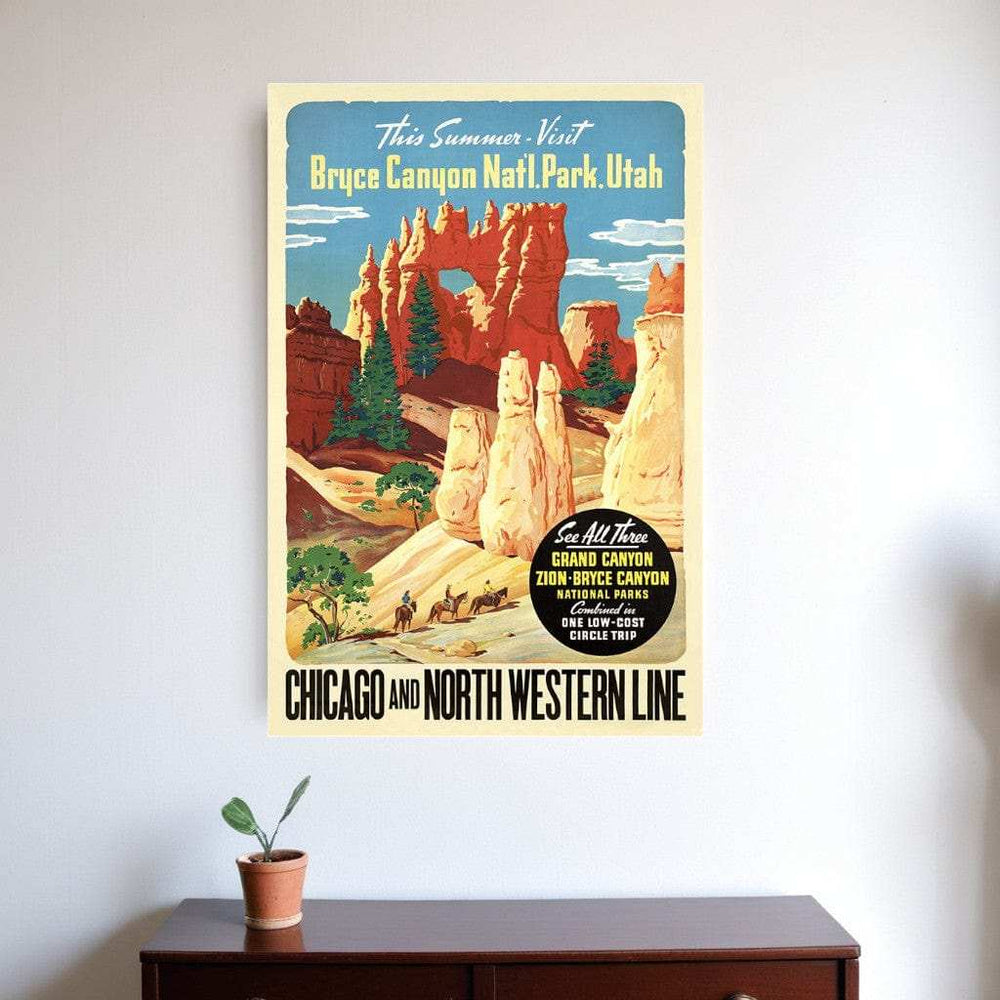 Vintage 1950S Bryce Canyon National Park Unframed Print Wall Art - Homeroots - Flyclothing LLC