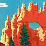 Vintage 1950S Bryce Canyon National Park Unframed Print Wall Art - Homeroots