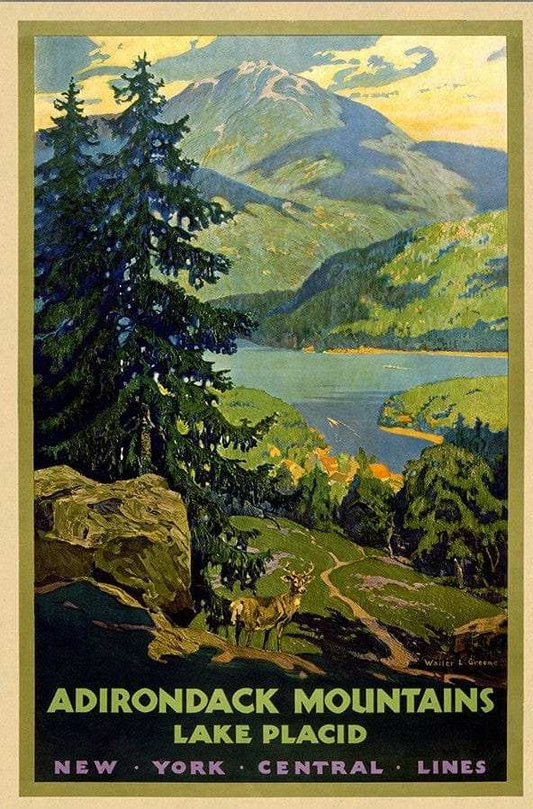 Vintage 1920S Adirondack Mountains Unframed Print Wall Art - Homeroots - Flyclothing LLC