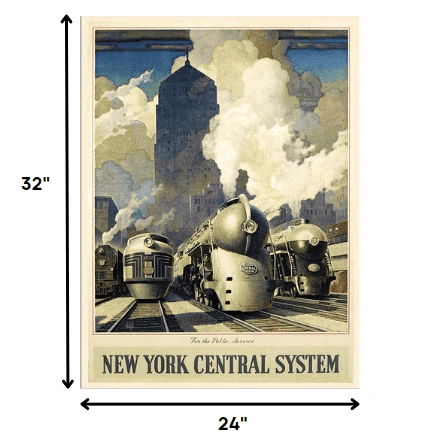 New York Railroad Vintage Travel Unframed Print Wall Art - Homeroots - Flyclothing LLC