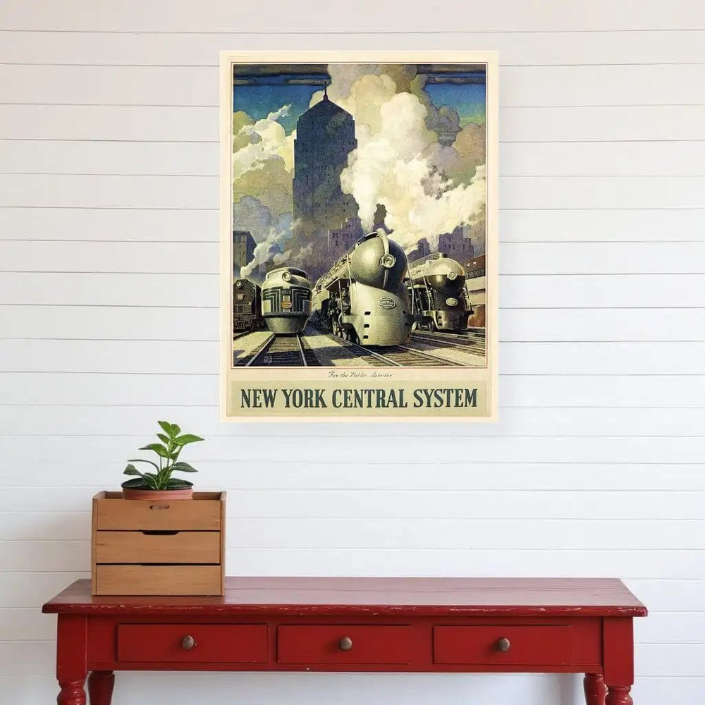 New York Railroad Vintage Travel Unframed Print Wall Art - Homeroots