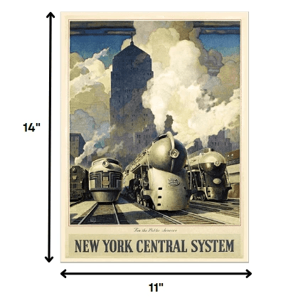 New York Railroad Vintage Travel Unframed Print Wall Art - Homeroots - Flyclothing LLC