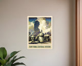 New York Railroad Vintage Travel Unframed Print Wall Art - Homeroots