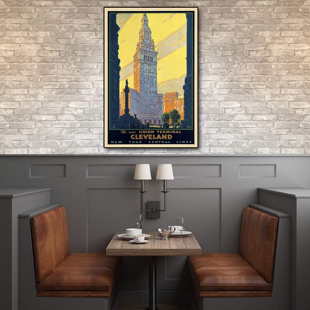 Cleveland Union Terminal Vintage Travel Unframed Print Wall Art - Homeroots - Flyclothing LLC