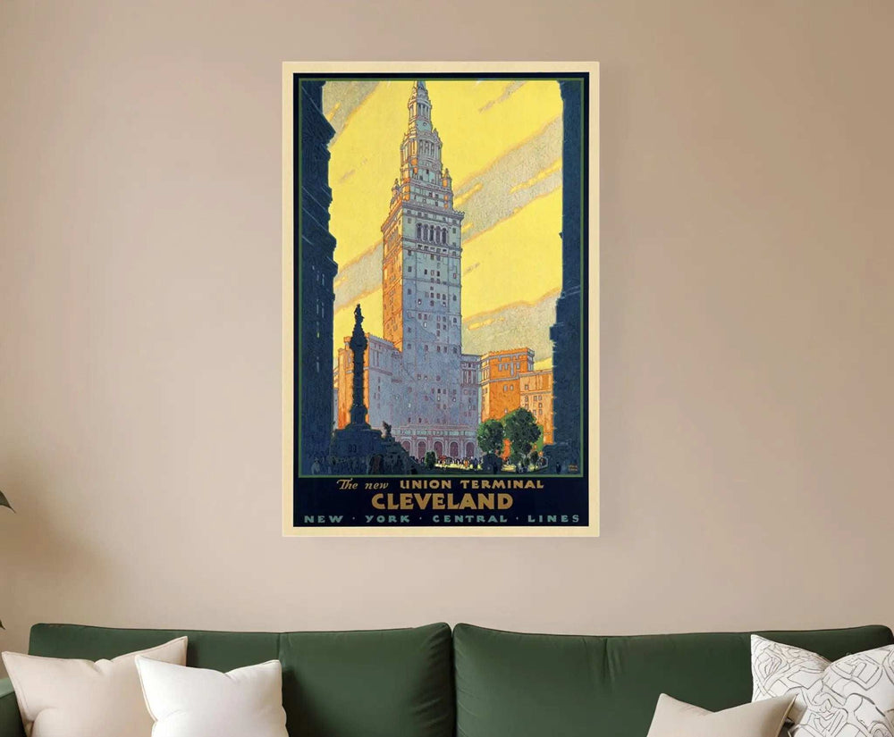 Cleveland Union Terminal Vintage Travel Unframed Print Wall Art - Homeroots - Flyclothing LLC