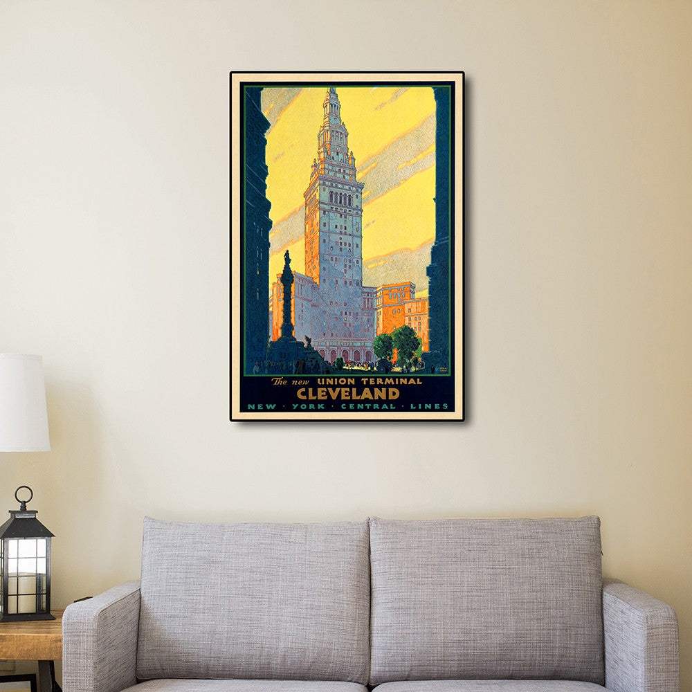 Cleveland Union Terminal Vintage Travel Unframed Print Wall Art - Homeroots - Flyclothing LLC