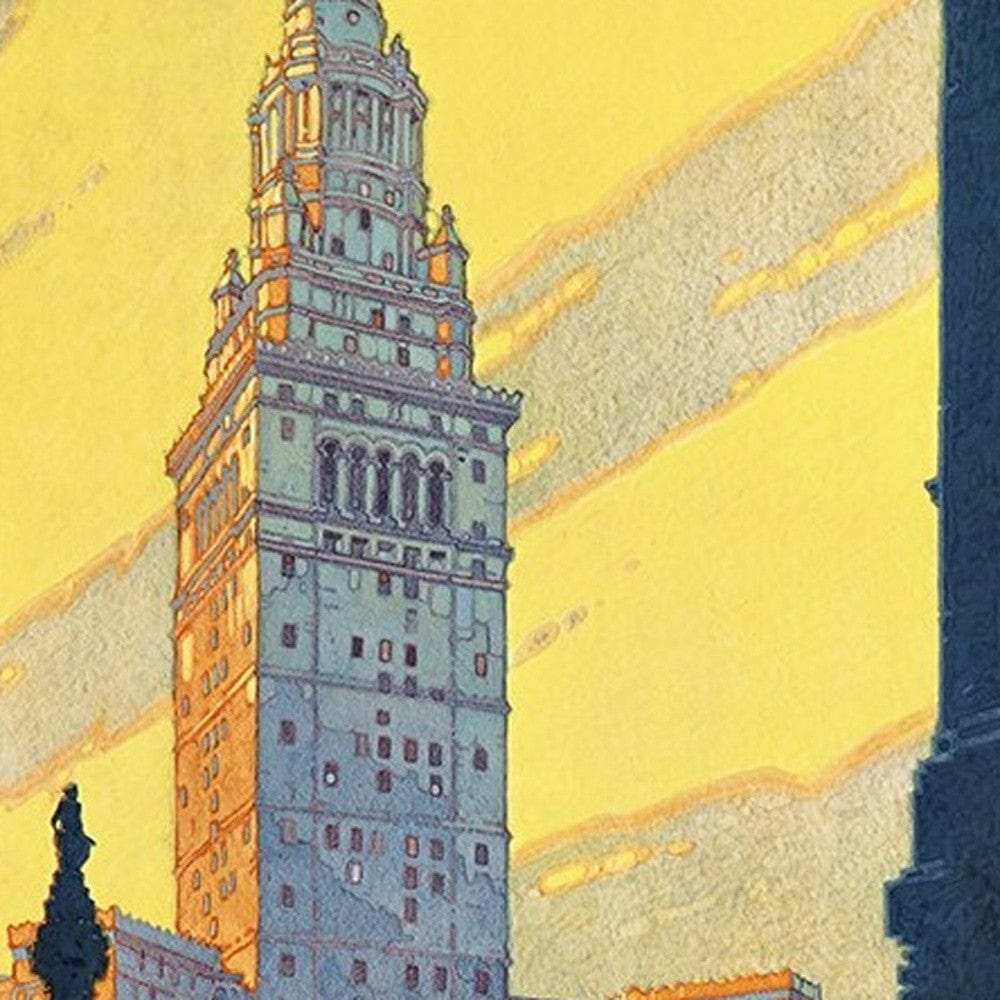 Cleveland Union Terminal Vintage Travel Unframed Print Wall Art - Homeroots - Flyclothing LLC