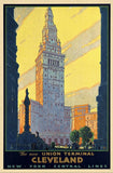 Cleveland Union Terminal Vintage Travel Unframed Print Wall Art - Homeroots
