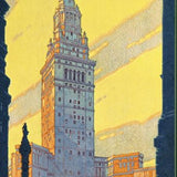 Cleveland Union Terminal Vintage Travel Unframed Print Wall Art - Homeroots