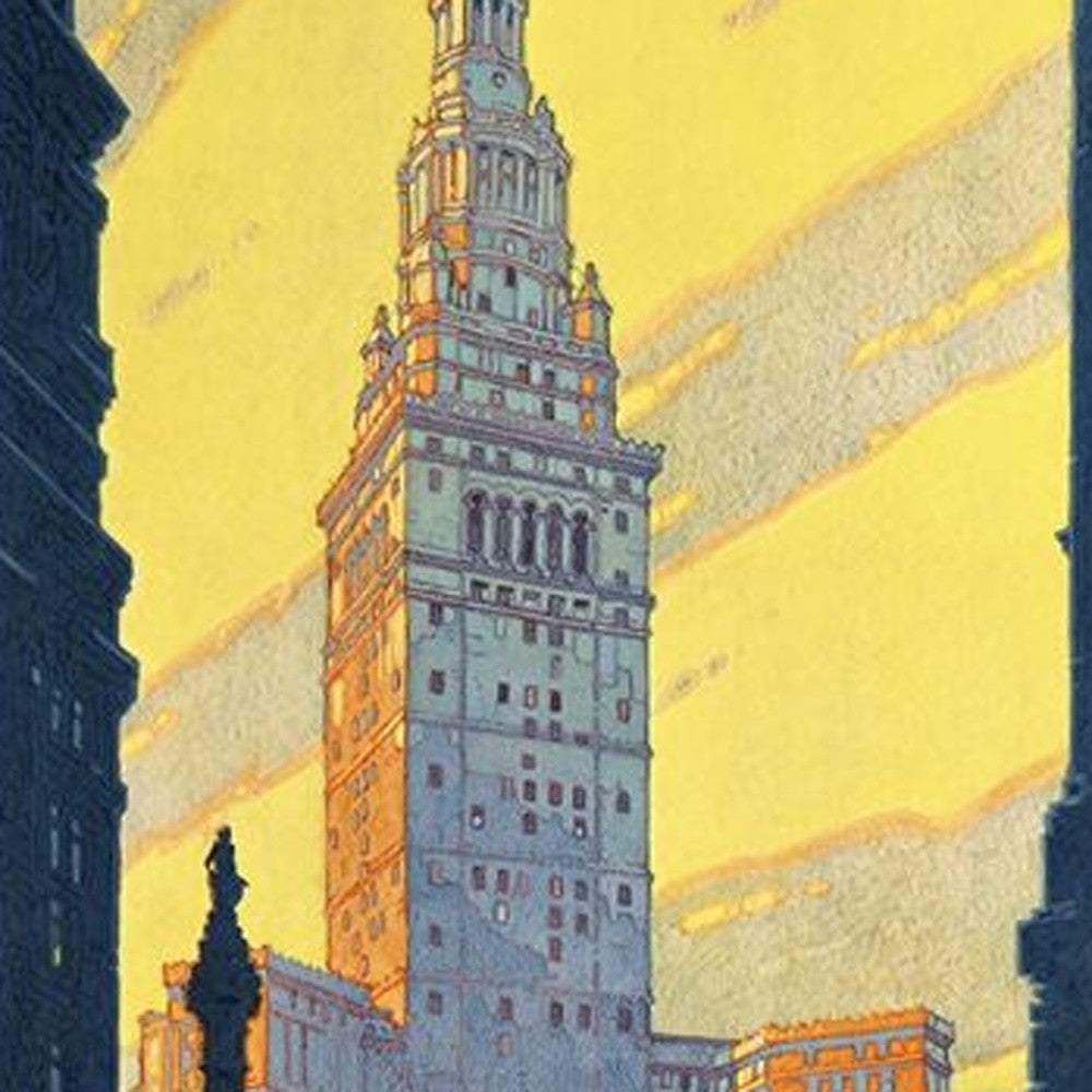 Cleveland Union Terminal Vintage Travel Unframed Print Wall Art - Homeroots - Flyclothing LLC