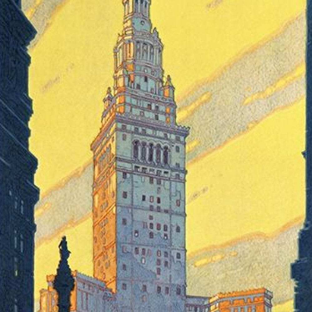 Cleveland Union Terminal Vintage Travel Unframed Print Wall Art - Homeroots - Flyclothing LLC