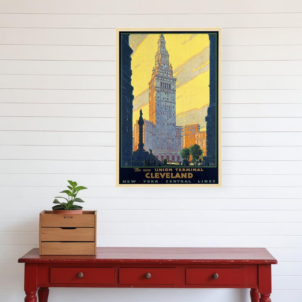 Cleveland Union Terminal Vintage Travel Unframed Print Wall Art - Homeroots