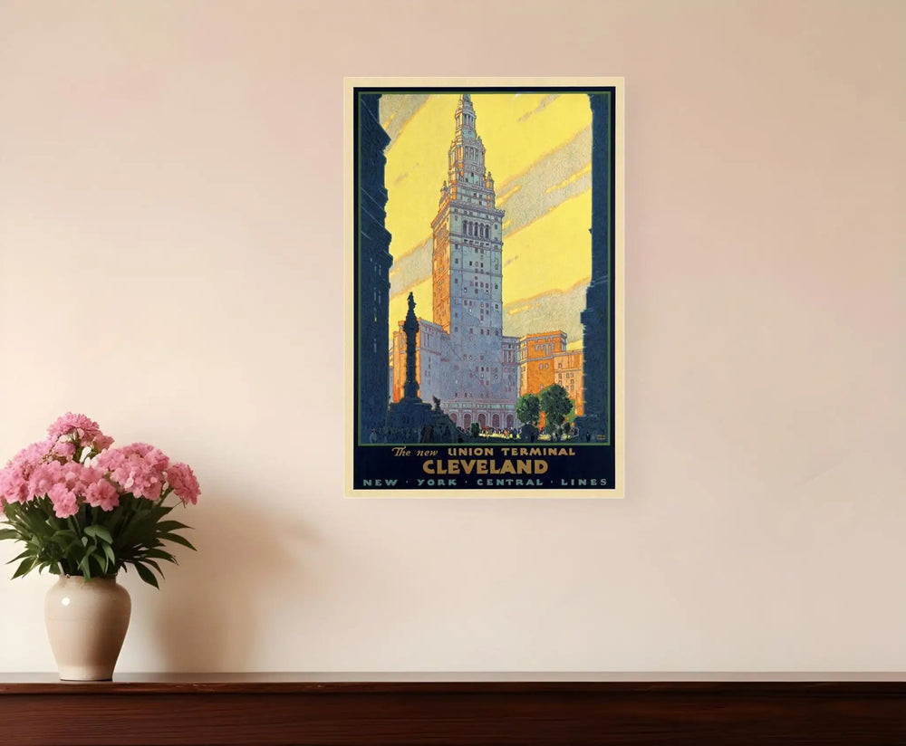 Cleveland Union Terminal Vintage Travel Unframed Print Wall Art - Homeroots