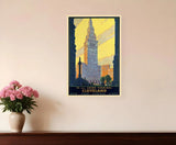 Cleveland Union Terminal Vintage Travel Unframed Print Wall Art - Homeroots