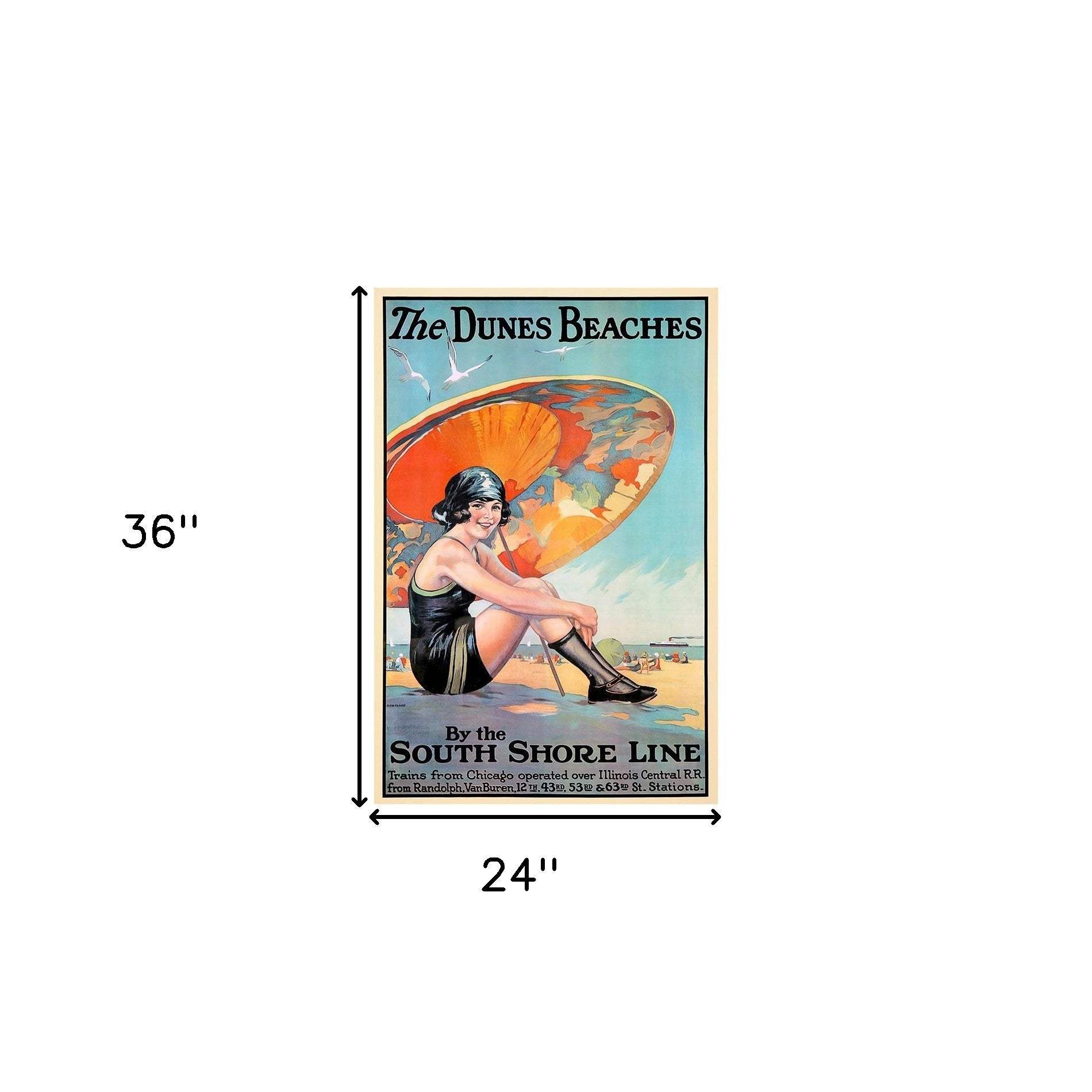 Dunes Beaches Vintage Travel Unframed Print Wall Art - Homeroots - Flyclothing LLC