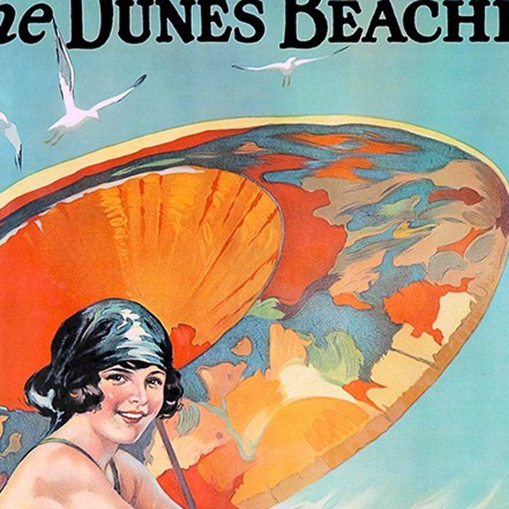Dunes Beaches Vintage Travel Unframed Print Wall Art - Homeroots - Flyclothing LLC