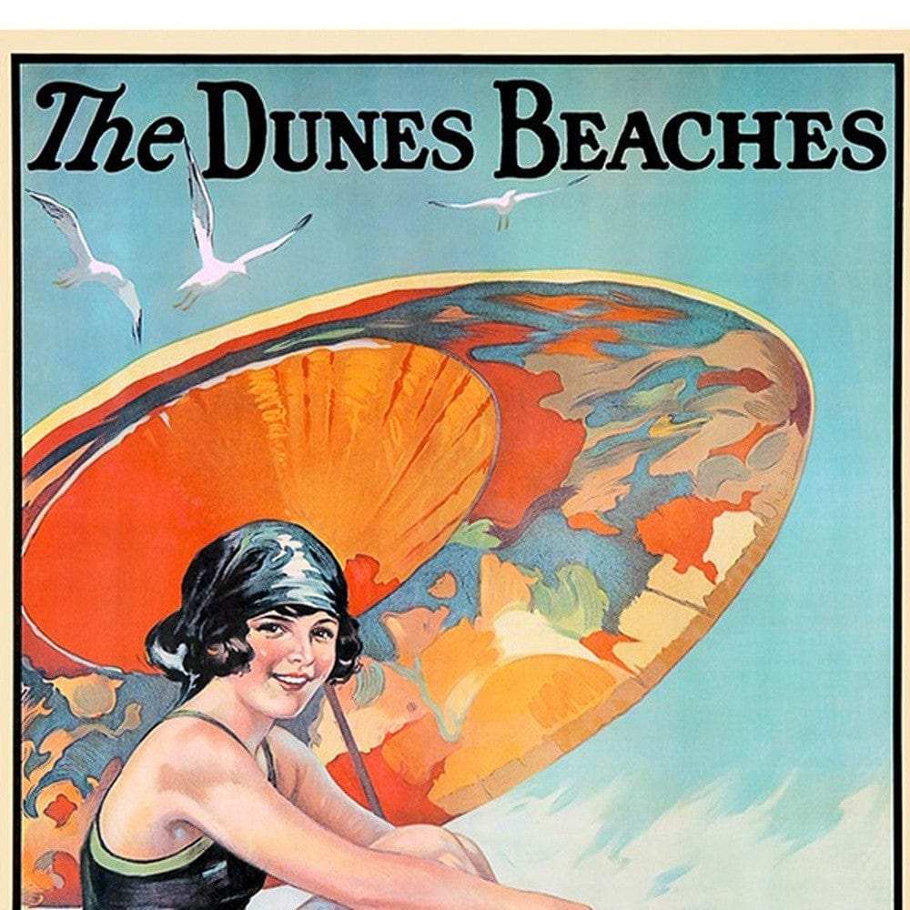 Dunes Beaches Vintage Travel Unframed Print Wall Art - Homeroots - Flyclothing LLC