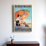 Dunes Beaches Vintage Travel Unframed Print Wall Art - Homeroots