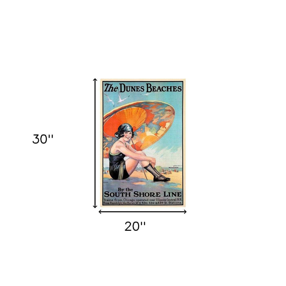 Dunes Beaches Vintage Travel Unframed Print Wall Art - Homeroots - Flyclothing LLC