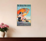 Dunes Beaches Vintage Travel Unframed Print Wall Art - Homeroots - Flyclothing LLC
