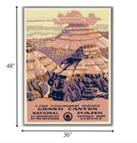 36" X 48" Grand Canyon C1938 Vintage Travel Poster Wall Art - Homeroots