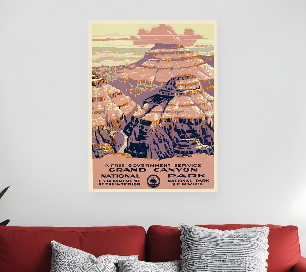 36" X 48" Grand Canyon C1938 Vintage Travel Poster Wall Art - Homeroots