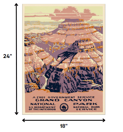18" X 24" Grand Canyon C1938 Vintage Travel Poster Wall Art - Homeroots - Flyclothing LLC