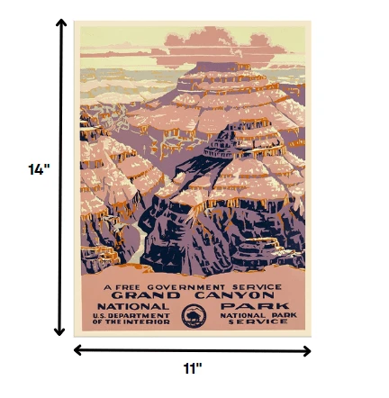 11" X 14" Grand Canyon C1938 Vintage Travel Poster Wall Art - Homeroots - Flyclothing LLC