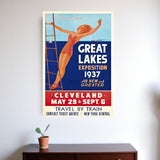 24" X 36" Great Lakes 1937 Vintage Travel Poster Wall Art - Homeroots