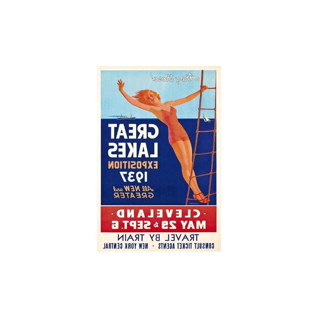 20" X 30" Great Lakes 1937 Vintage Travel Poster Wall Art - Homeroots - Flyclothing LLC