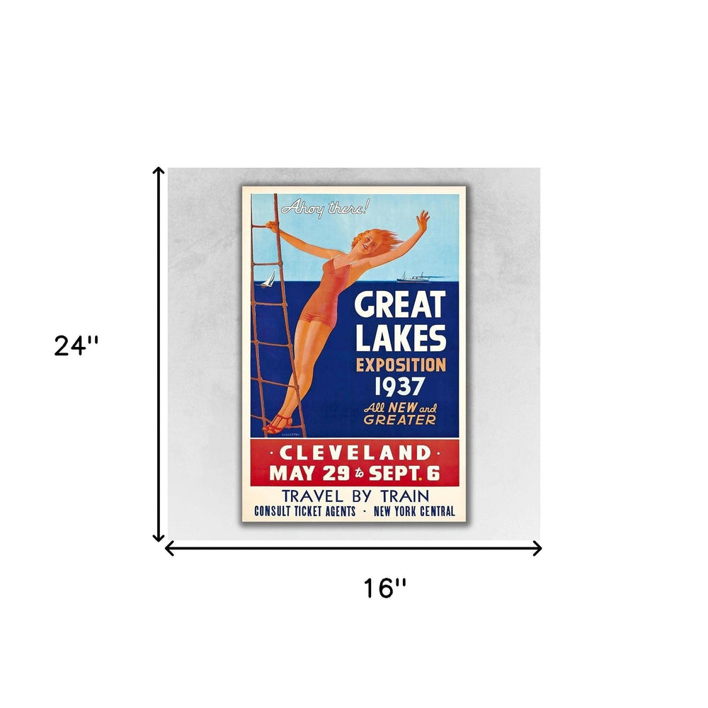 16" X 24" Great Lakes 1937 Vintage Travel Poster Wall Art - Homeroots - Flyclothing LLC