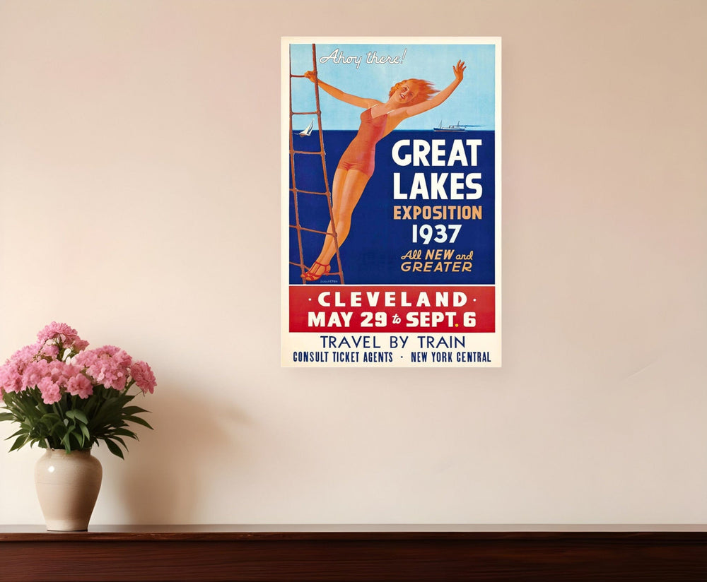 12" X 18" Great Lakes 1937 Vintage Travel Poster Wall Art - Homeroots