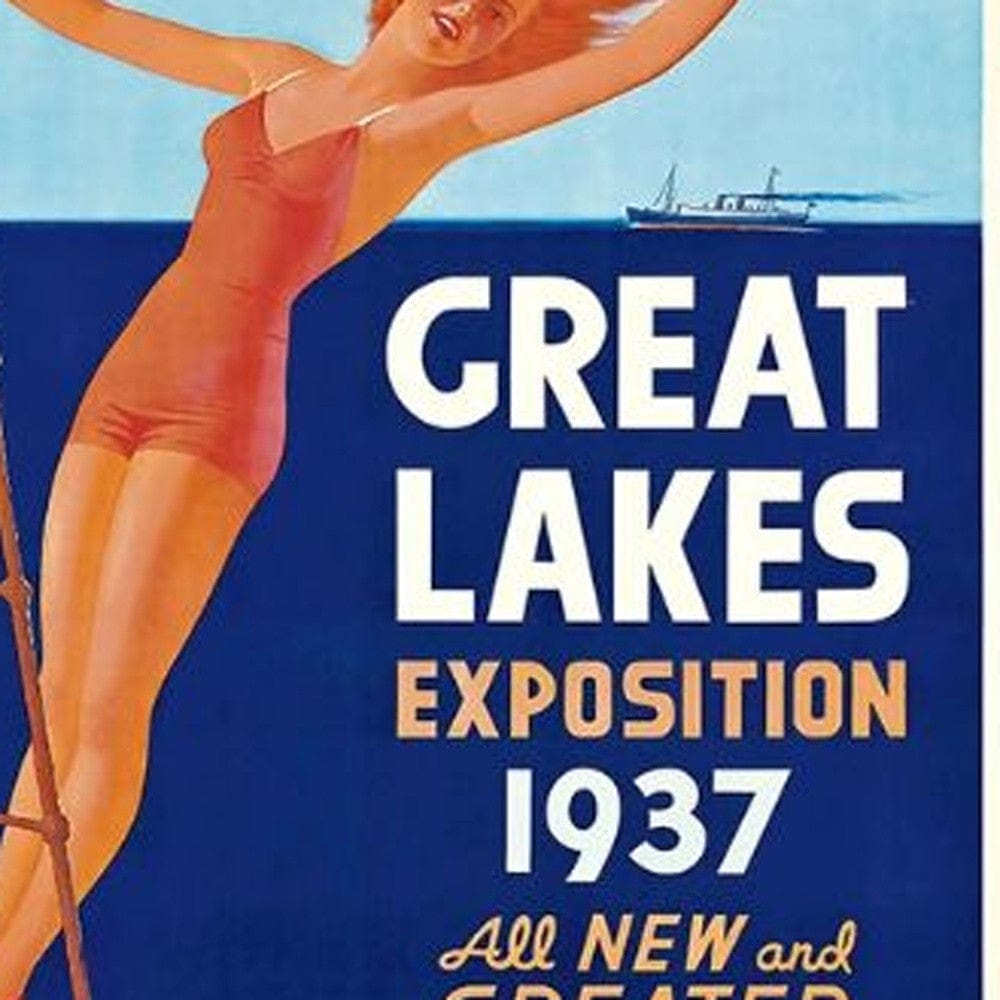 12" X 18" Great Lakes 1937 Vintage Travel Poster Wall Art - Homeroots - Flyclothing LLC