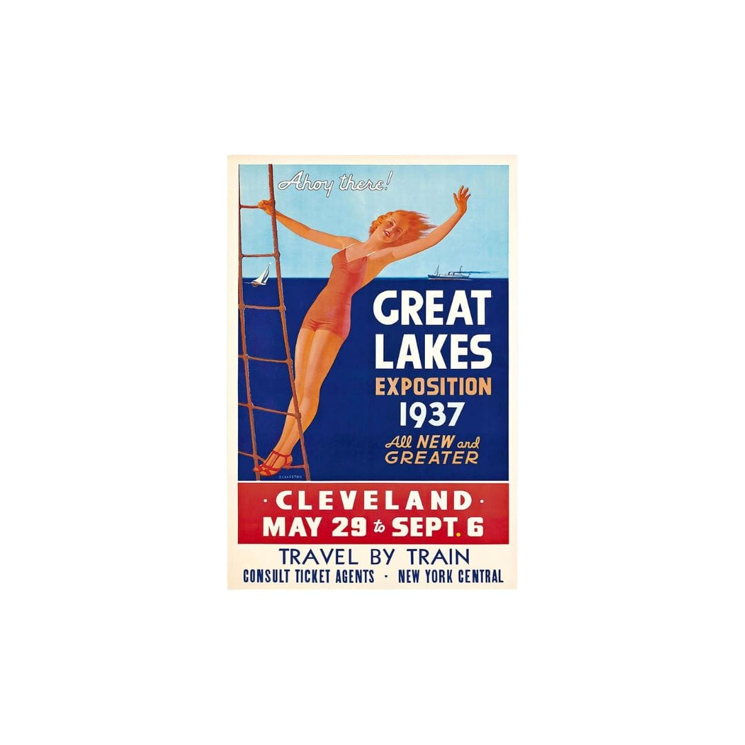 12" X 18" Great Lakes 1937 Vintage Travel Poster Wall Art - Homeroots - Flyclothing LLC