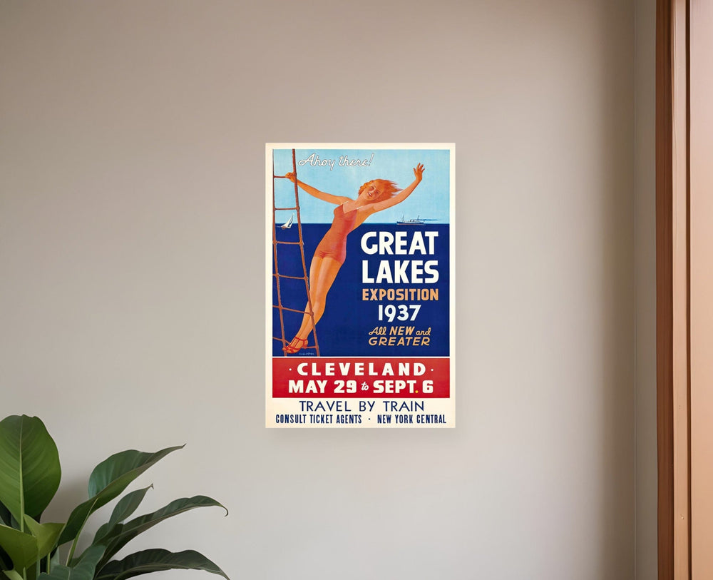 9" X 12" Great Lakes 1937 Vintage Travel Poster Wall Art - Homeroots
