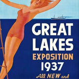 9" X 12" Great Lakes 1937 Vintage Travel Poster Wall Art - Homeroots